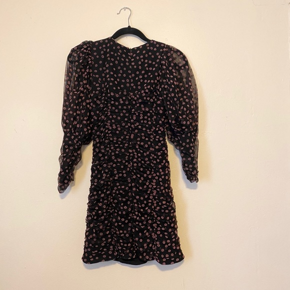 ZARA DRAPED FLORAL MINI DRESS - Picture 7 of 9